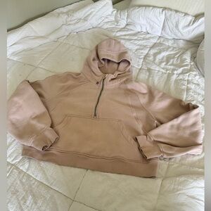 Light pink xl/xxl oversized cropped half zip lululemon scuba